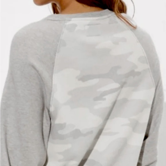 American Eagle Outfitters Tops - American Eagle Outfitters | Women’s grey/white camo crewneck sweatshirt, size L